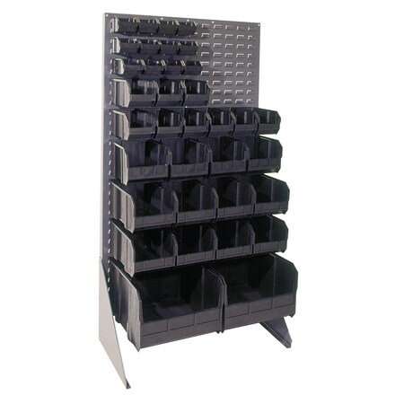 Quantum Storage Systems Steel Louvered Floor Rack, 36" W x 12-1/2 in D x 66" H, Black QSS-3666HCO